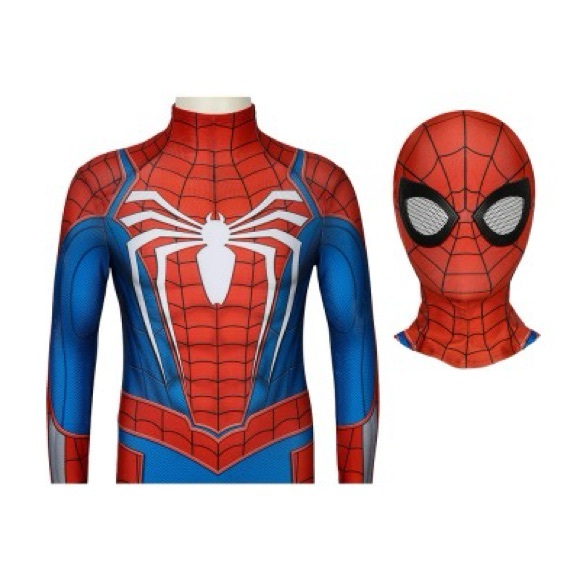 Kids Spiderman 2 PS5 Peter Parker Cosplay haloween Suit Printed Costume 5/6 year - Picture 2 of 7
